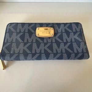 Michael Kors Navy and Gold Logo Wallet